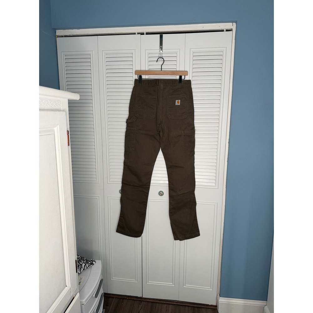 Carhartt B324 DFE Mens 30x34 Relaxed Fit Carpenter Work Pants Gray Brown